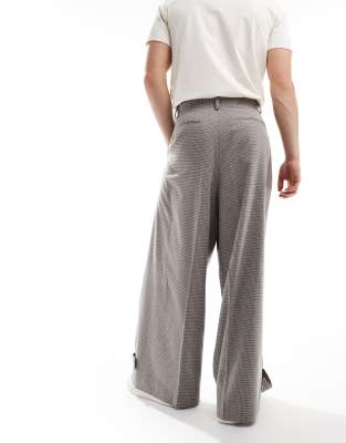 ASOS DESIGN loose fit smart pants with wide waistband in