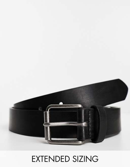 ASOS Design Smart Reversible Belt in Brown and Black Faux Leather with Silver Buckle