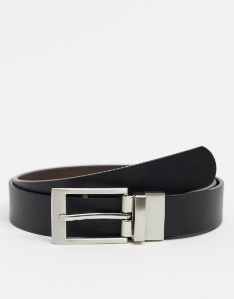 ASOS Leather Belt With Rose Gold Buckle in Brown for Men