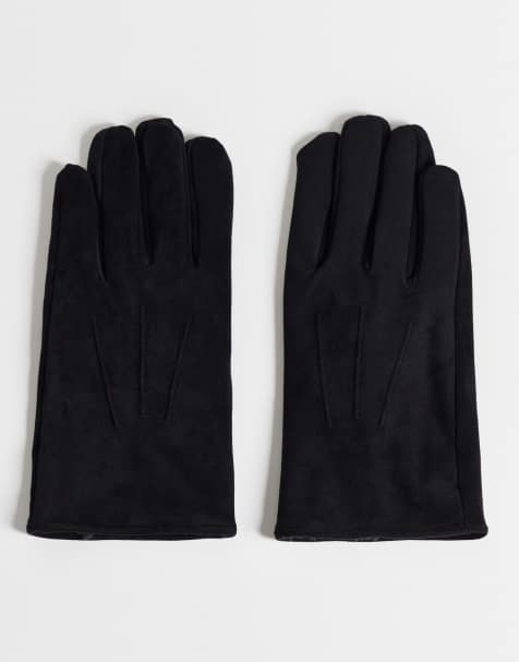 ASOS DESIGN smart faux suede gloves in black - view 1