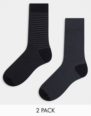 ASOS DESIGN smart fine rib socks in charcoal stripes - ASOS Price Checker