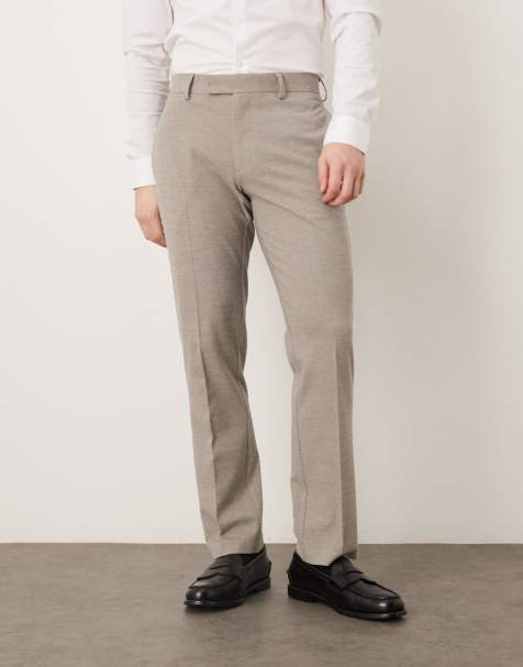 ASOS DESIGN smart flannel slim pants in gray melange - view 1