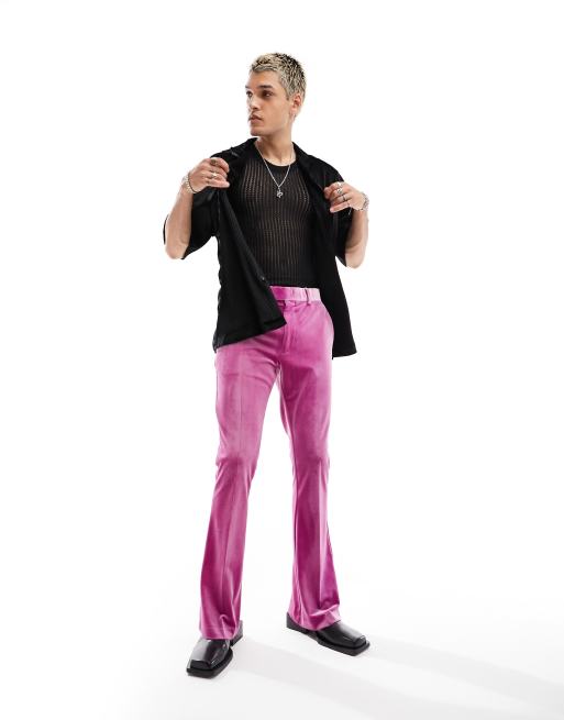 strapless open back dress Flare Pants - Soft Pink