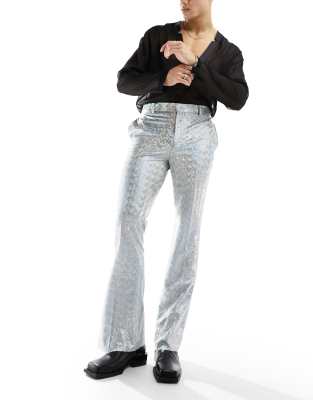 Silver Sequin Men's Disco Pants