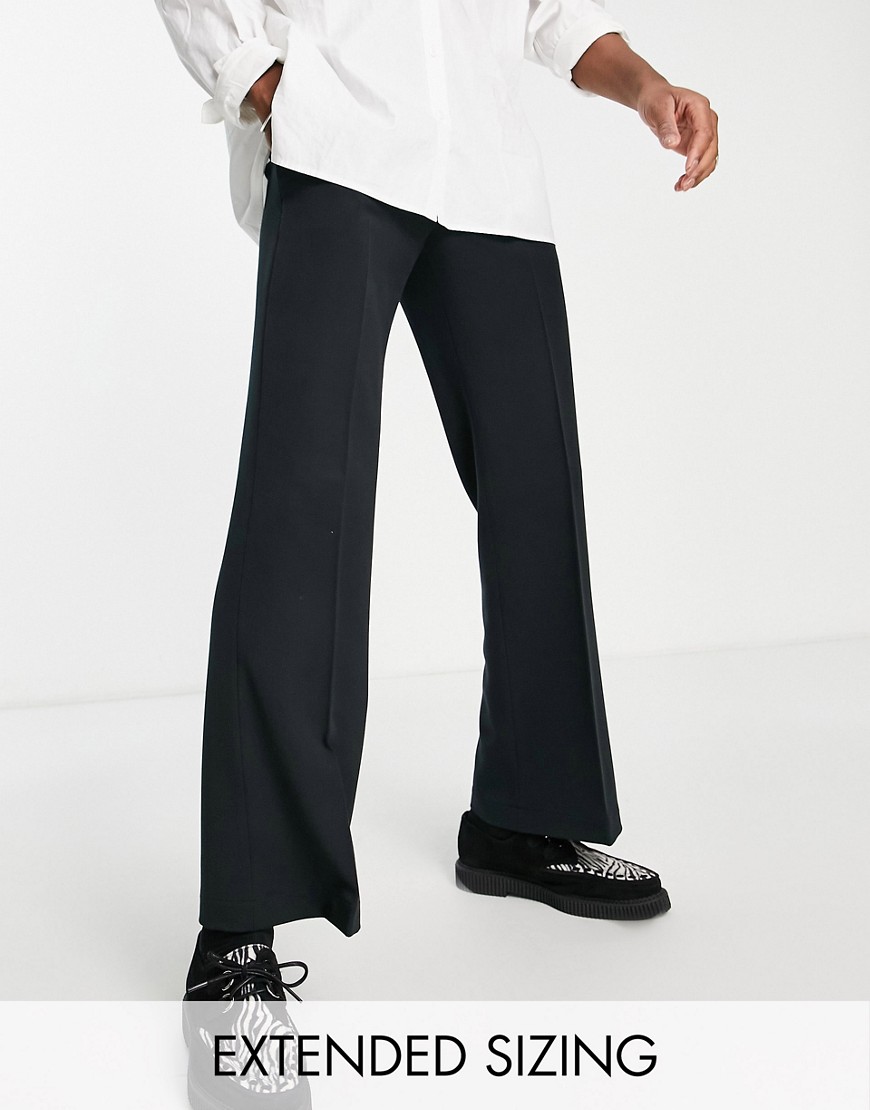 ASOS DESIGN smart flared trousers in black