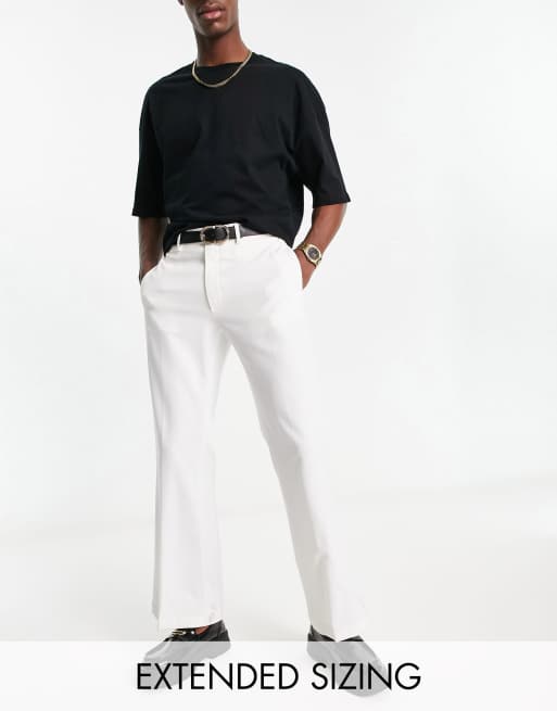 Mens white hot sale flare pants