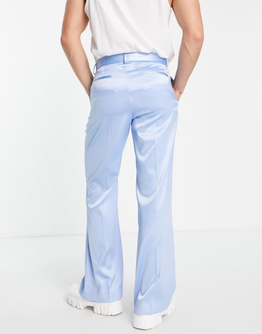 Baby blue belted store trousers