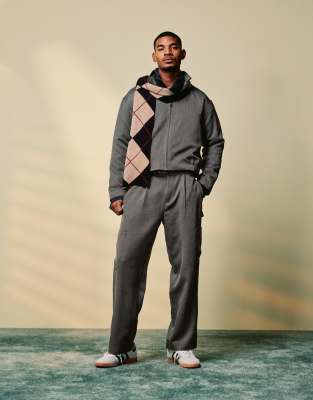 Asos Design Smart Harington Jacket In Gray