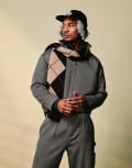 [ASOS DESIGN] ASOS DESIGN smart harrington jacket in grey herringbone (part of a set) M GREY