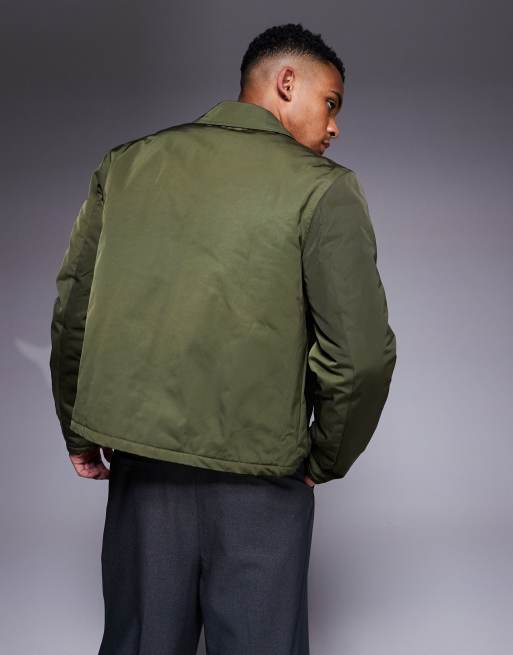 ASOS DESIGN smart harrington jacket in khaki, 4 of 4