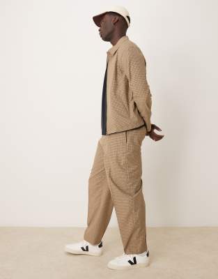 ASOS DESIGN smart harrington set in stone micro check - view 1