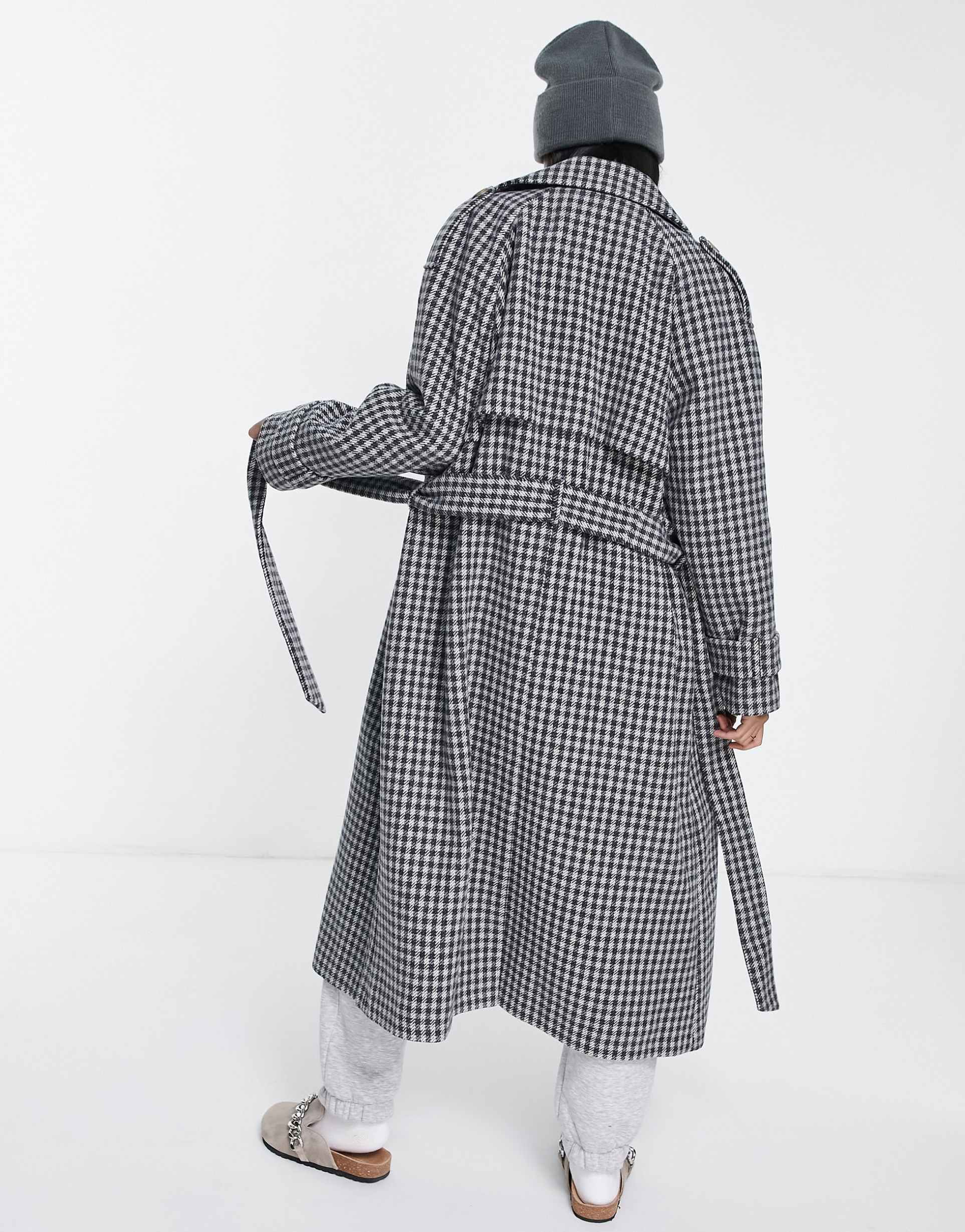 ASOS DESIGN smart heritage check oversized coat view 3