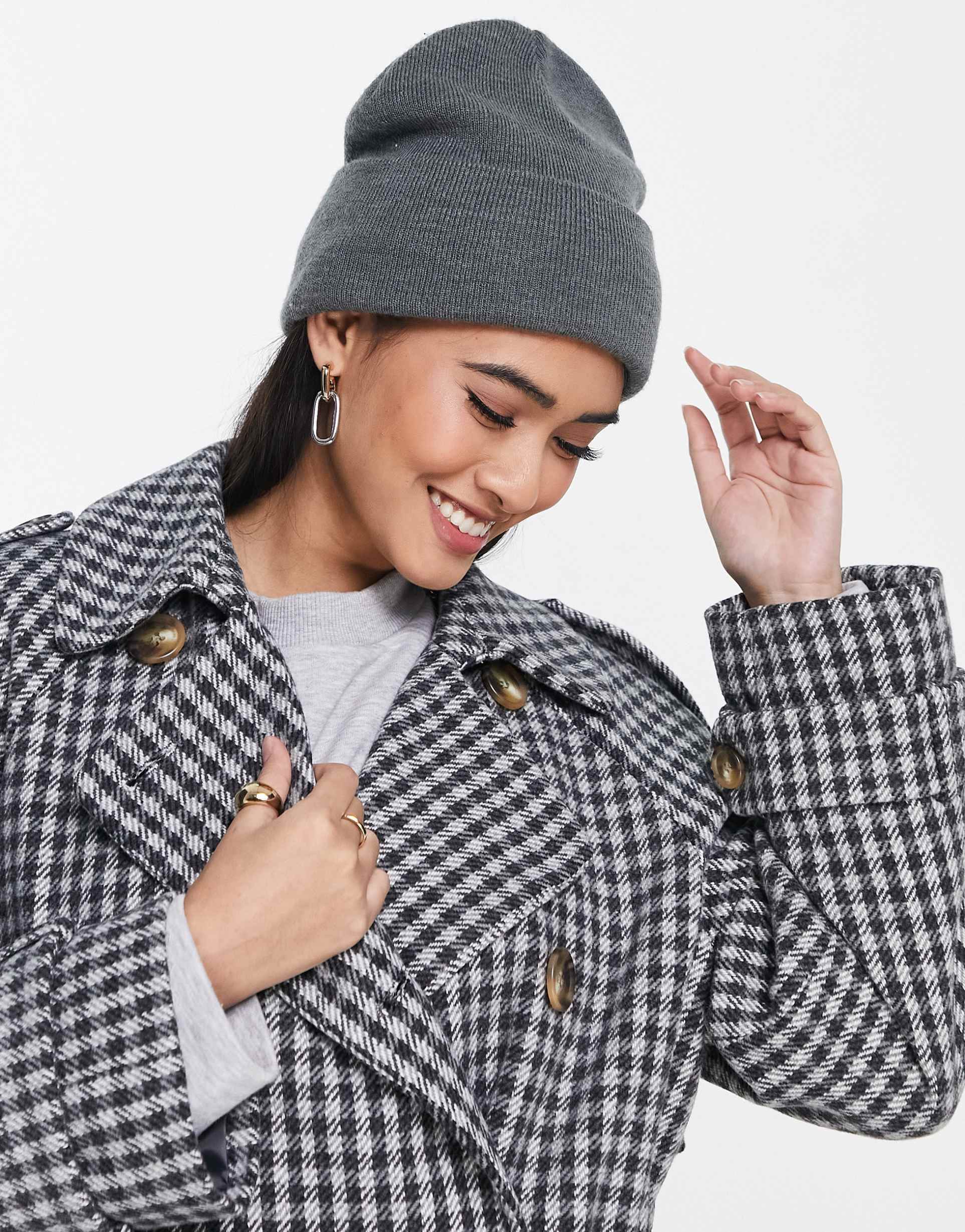 ASOS DESIGN smart heritage check oversized coat view 4