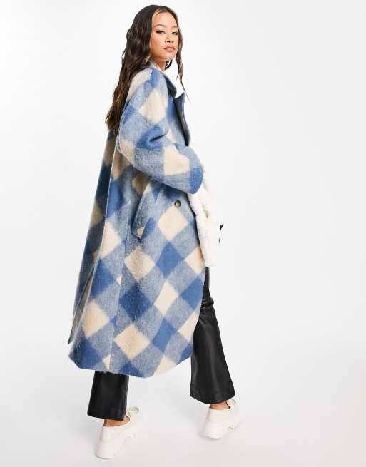 Asos check outlet coat