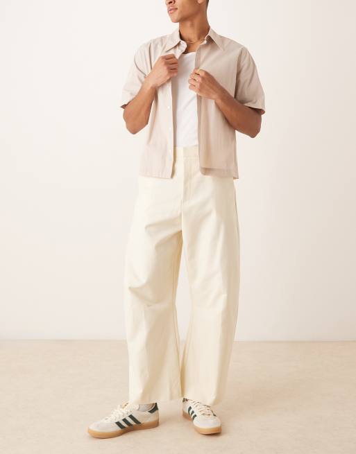 ASOS DESIGN smart horseshoe cotton chino pants in white