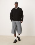 [ASOS DESIGN] ASOS DESIGN smart jorts with pleats in grey W38 GREY