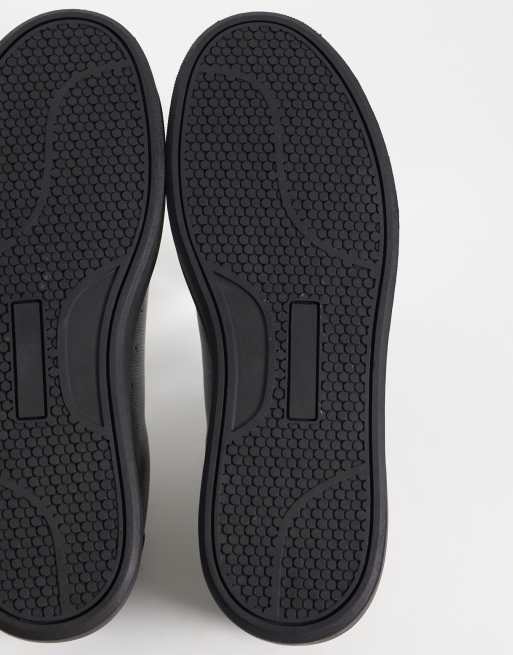ASOS DESIGN smart lace up trainers in black texture, 5 of 5