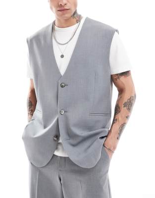 ASOS DESIGN SMART LONGLINE RELAXED SLEEVELESS JACKET 