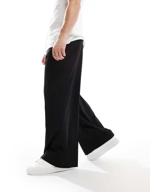 ASOS DESIGN smart loose fit pants in black | ASOS