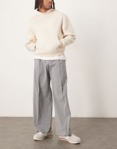 ASOS DESIGN smart wide leg pants in black