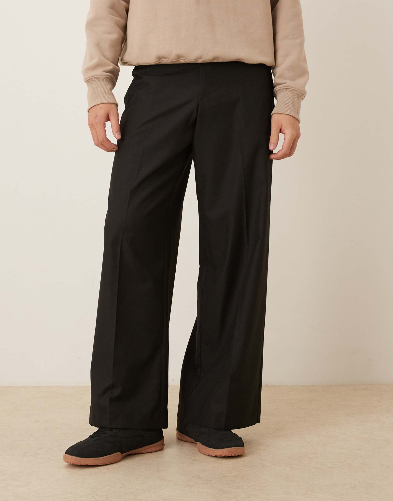 Элегантные свободные брюки ASOS DESIGN из черного жаккарда