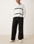 [ASOS DESIGN] ASOS DESIGN smart loose leg pants in black W32 L32 BLACK
