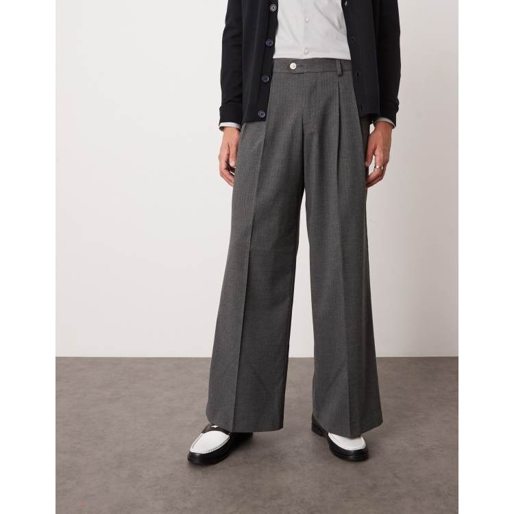 パンツ AVANDRESS Herringbone wide pants CHARCOAL AD41PT35CH 어반드레스(AVANDRESS) Herringbone wide pants CHARCOAL