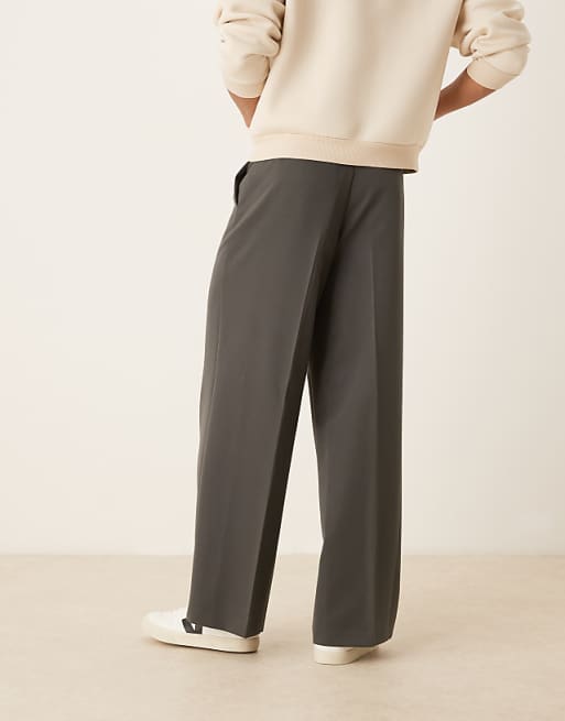 ASOS DESIGN smart loose leg pants in charcoal | ASOS ASOS DESIGN smart loose leg pants in charcoal | ASOS