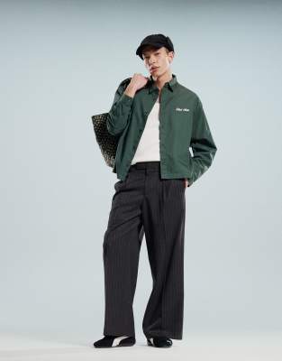 Asos Design Smart Loose Leg Pants In Gray