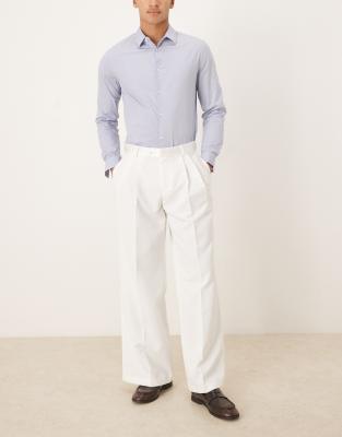 Asos Design Smart Loose Leg Pants With Double Pleats And Satin Waistband In Animal Print