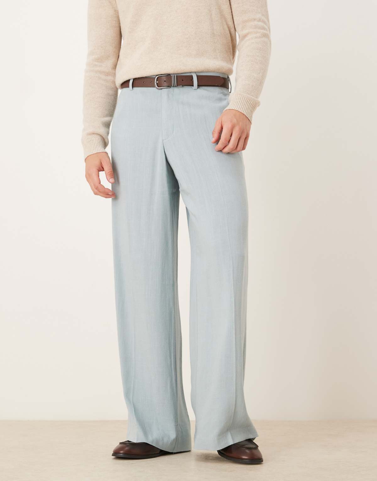 ASOS DESIGN smart loose leg trousers in blue
