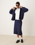 [ASOS DESIGN] ASOS DESIGN smart oversized bermuda shorts in navy (part of a set) XS NAVY