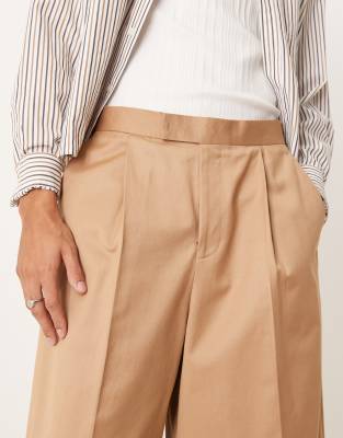 Asos Design Smart Oversized Bermuda Shorts In Brown