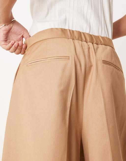 ASOS DESIGN smart oversized Bermuda shorts in stone