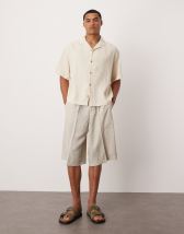 ASOS DESIGN bermuda suit shorts in stone