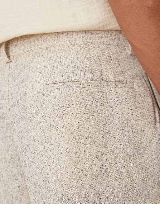 ASOS DESIGN smart oversized bermuda shorts with cream texture