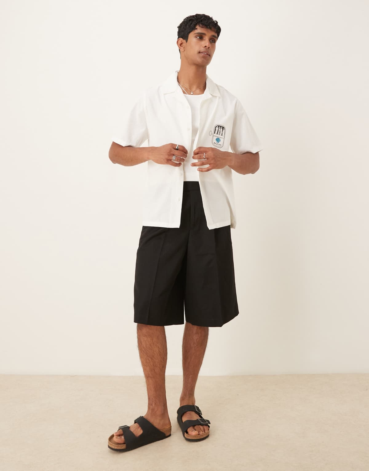 ASOS DESIGN smart oversized bermuda shorts with front pleat and d-ring