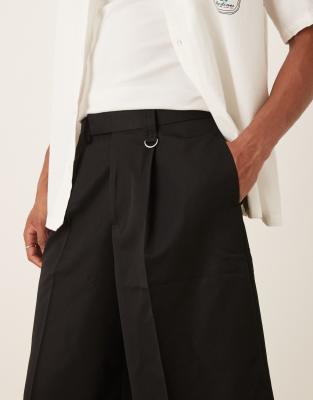 ASOS DESIGN smart oversized Bermuda shorts with front pleat and D-ring