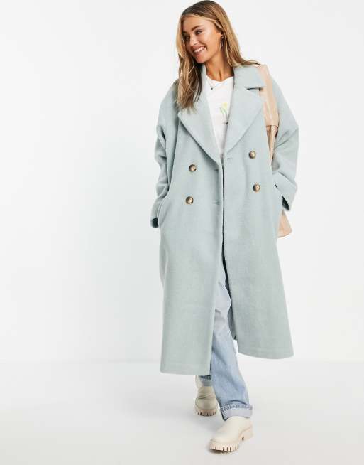 Topshop Tall chuck on coat in sage- in Green