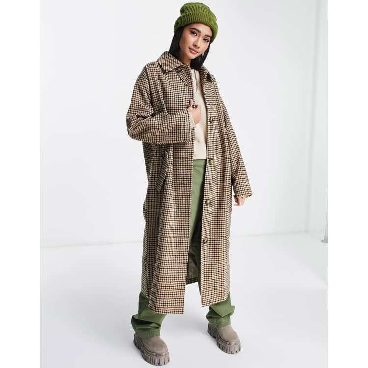 ASOS DESIGN smart oversized boyfriend coat in check | ASOS