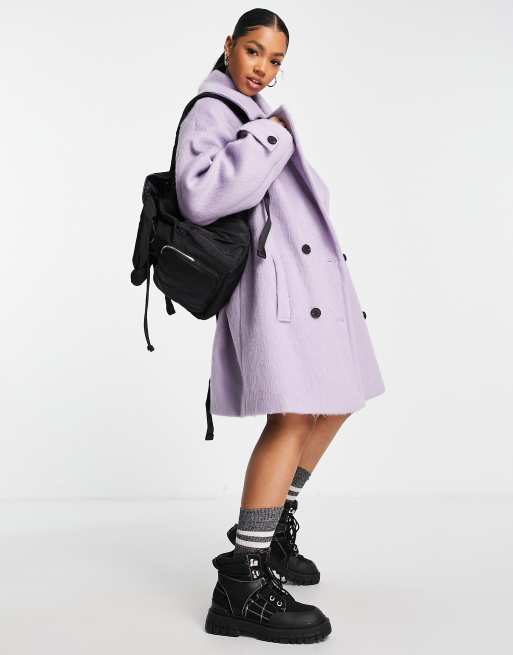 ASOS DESIGN smart oversized peacoat in lilac