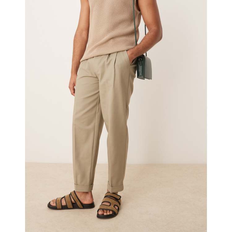 ASOS DESIGN smart oversized tapered cotton chino pants in
