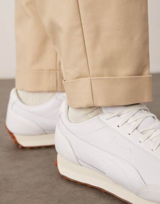 ASOS DESIGN smart oversized tapered cotton chino trousers in stone