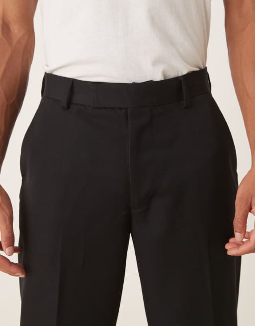 ASOS DESIGN smart oversized tapered fit pants in black