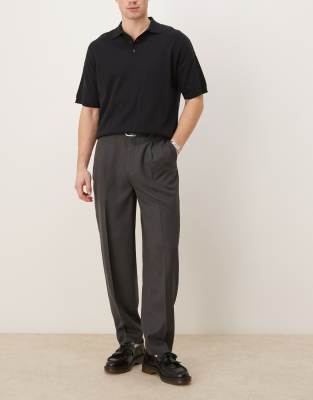 Asos Design Smart Oversized Tapered Pants In Gray
