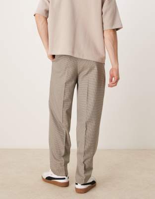 Asos Design Smart Oversized Tapered Pants In Brown
