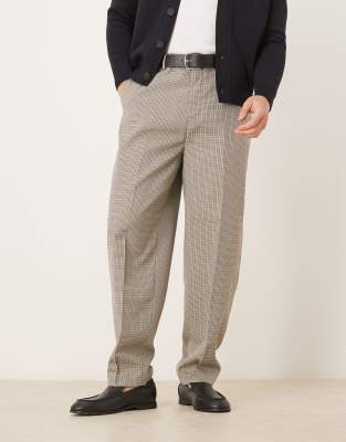 Asos Design Smart Oversized Tapered Pants In Brown