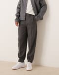[ASOS DESIGN] ASOS DESIGN smart oversized tapered pants in charcoal check-Grey W32 L30 GREY