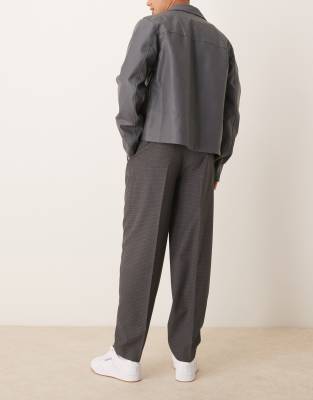 ASOS DESIGN smart oversized tapered pants in charcoal plaid
