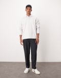 [ASOS DESIGN] ASOS DESIGN smart oversized tapered pants in navy pinstripe W30 L32 Navy stripe
